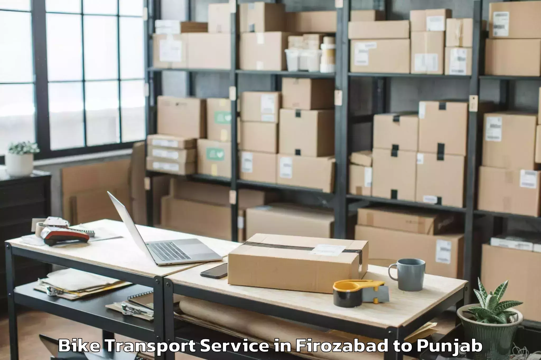 Hassle-Free Firozabad to Dhilwan Bike Transport